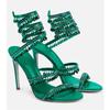 New Crystal Pendant, Snake-shaped Wrapped Rhinestone Tassel Decorative High-heeled Women's Sandals
