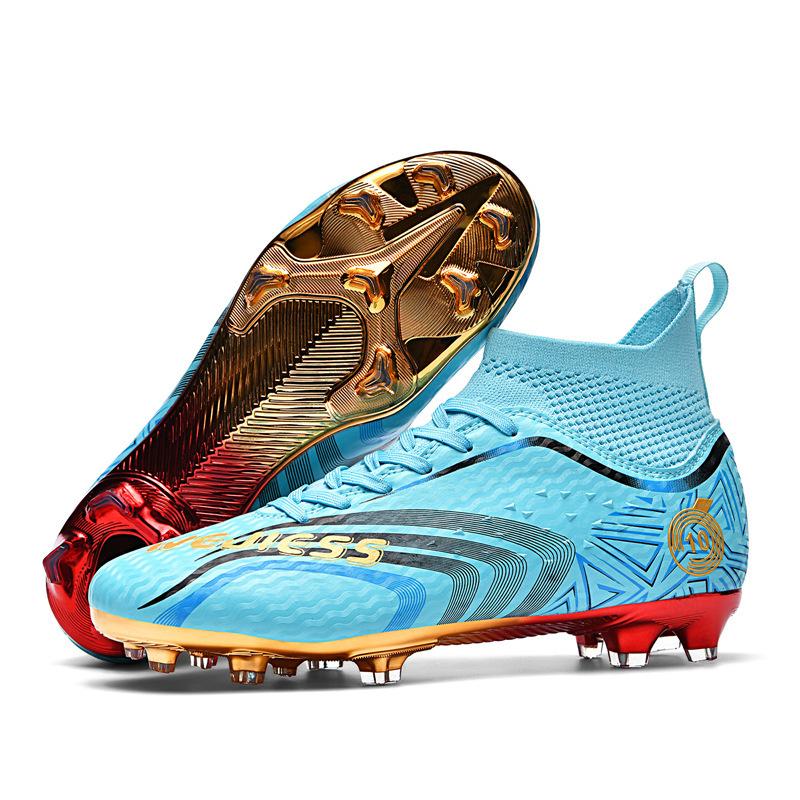 New Kids Men's School Breathable High Top Long and Short Spike Soccer Boots Grass Training Shoes