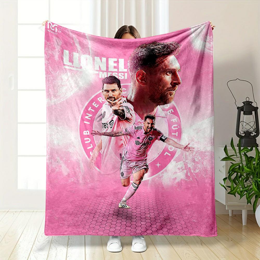 Pink Soccer Tribute Design Warm blanket Flannel blanket for bedroom, living room, sofa, and nap sofas