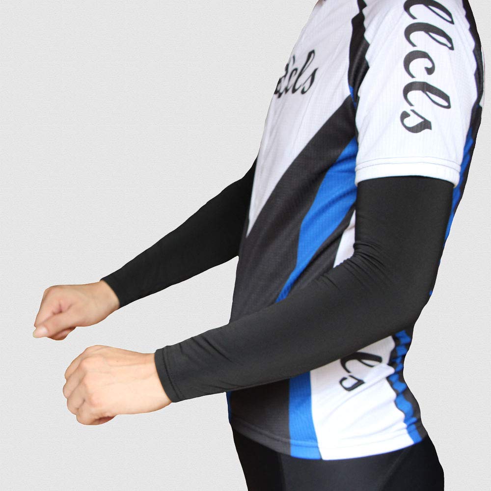 Arm Set of Brushed Unisex [Welcruz] Warmers, 2, Fleece, Plain, Men's, Women's, Sports, Outdoor, Stretchy, (Black, L)