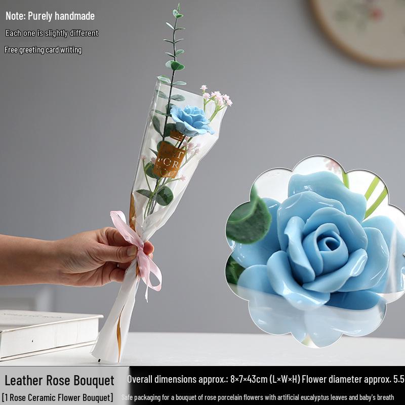 Handmade Ceramic Rose Bouquet - Valentine's Day Gift & Home Decor