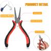NEWACALOX 8Pcs Mini Pliers Set with Tool Bag Jewelry Pliers Set Needle Nose Pliers, Wire Cutters, Nylon Jaw 4.5" Precision Plier