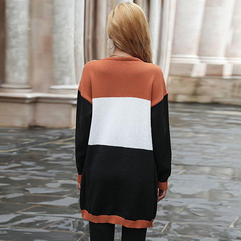 YYFS Dámská móda Ležérní podzimní zimní kardigany s dlouhým rukávem