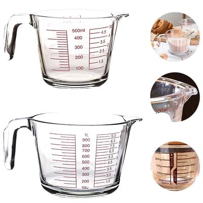 500/1000ml Measuring Glass Cup High Borosilicate Liquid Scale Measurement Microwave Oven Available Baking Kitchen Accessories