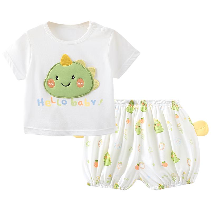 Youqi Unisex Baby Summer Thin Short Sleeve & Shorts Set 100