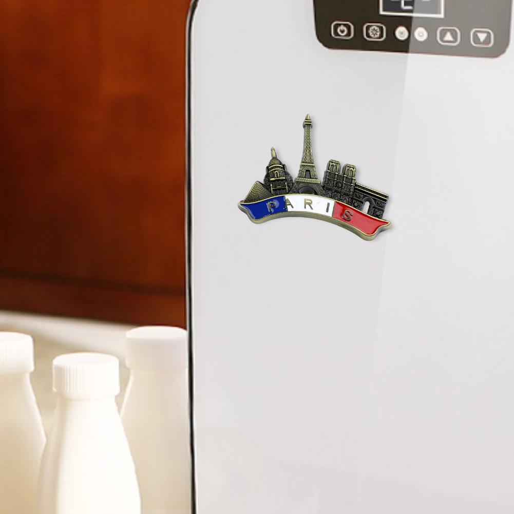 Imán Metálico 3D de París para Nevera Suministros Decorativos para Maleta Puerta Dormitorio Navideño Porche Fiesta Sala de Estar Hogar Cumpleaños