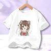Girls' Anime Cartoon Short-Sleeve Cotton T-Shirt - Summer 2023 Trend