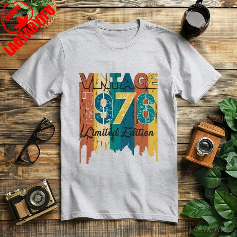 Vintage 1976 Shirt 48th Birthday Gifts For Unisex Wounisex Commuter Tee Hipster Street Fashion Casual Style Tops Tee Graphic T Shirts