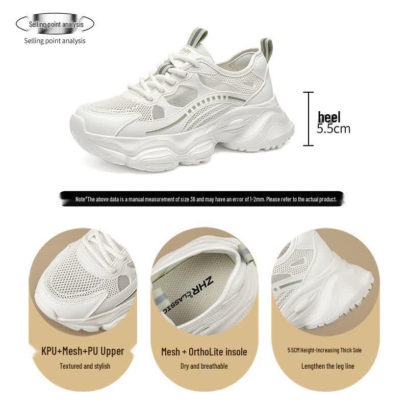 ZHR Women's Breathable Mesh Platform Sneakers