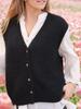 Gilet in Maglia da Donna con Scollo a V, Bottoni, Senza Maniche, Cardigan Casual, Capo d'Abbigliamento Esterno