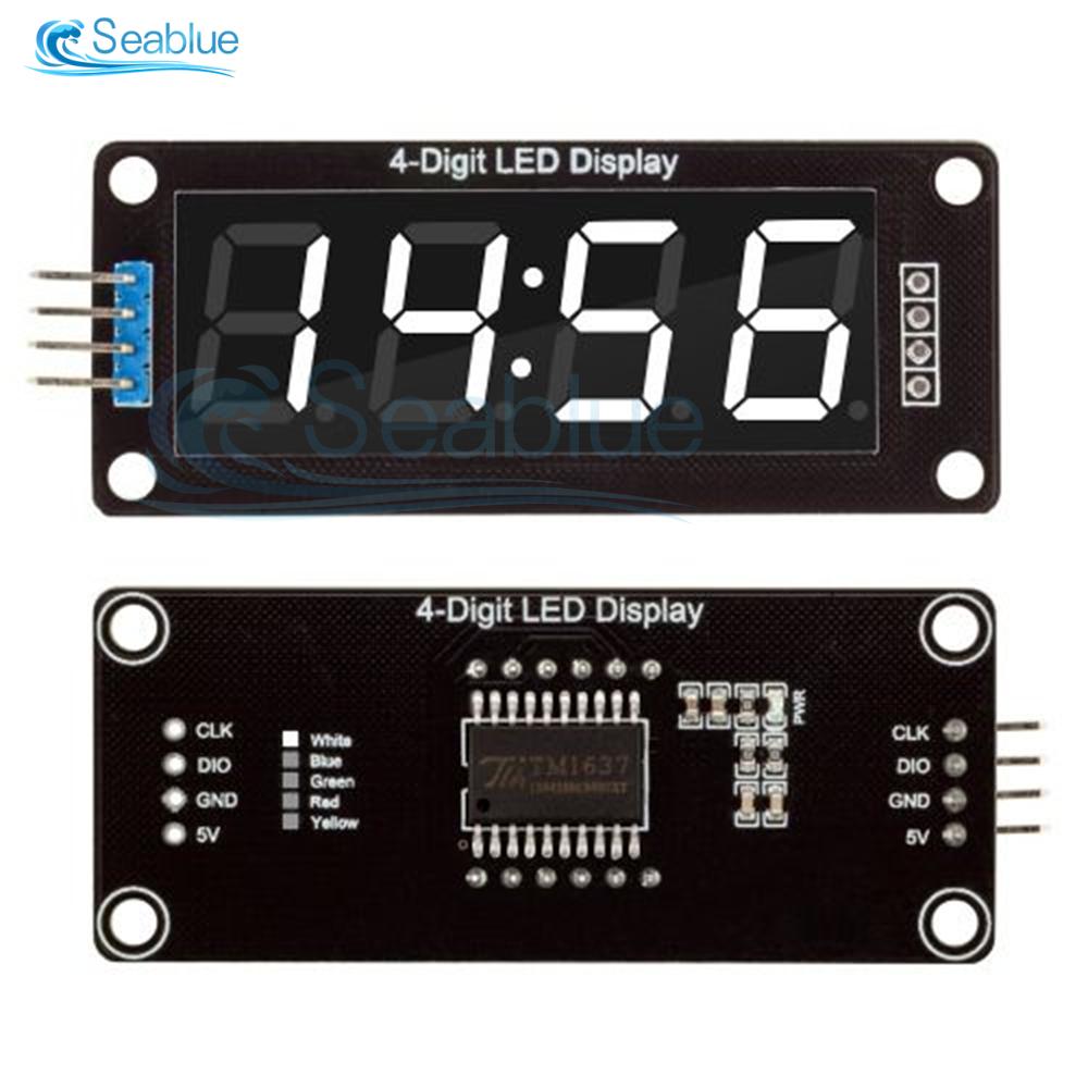 0.56 Inch 0.56" 4-Digit Digital Display Tube Decimal 7 Segments TM1637 LED Module Board for Arduino Red Green Yellow Blue White