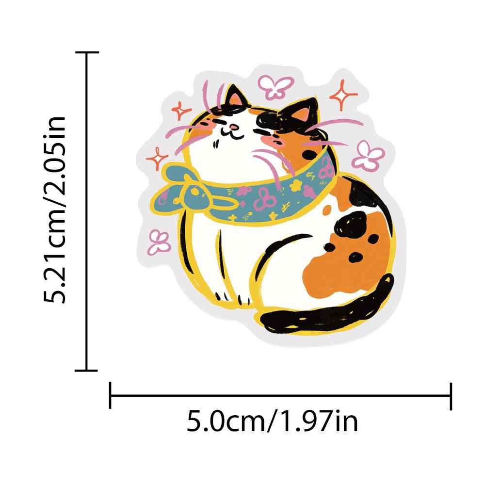 50pcs Cartoon Cute Cats PET Stickers Decals For Phone Laptop Notebook Skateboard Guitar DIY Aesthetic Transparent Stickers
