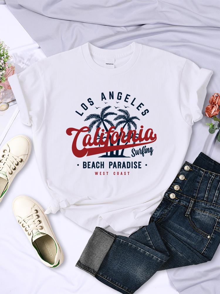 San Francisco, California Beach Paradise Female Tshirt Street Casual T Shirt Oversize Streetwear Hip Hop O-Neck T Shirt Women