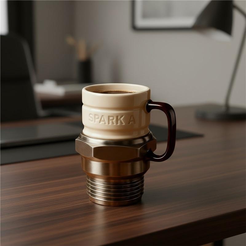 Zündkerzenbecher Industrieller Kaffeebecher Einzigartiges Auto-Geschenk Kaffeebecher mit Automobil-Thema Personalisierter Kaffeebecher für Mann Geburtstagsgeschenk