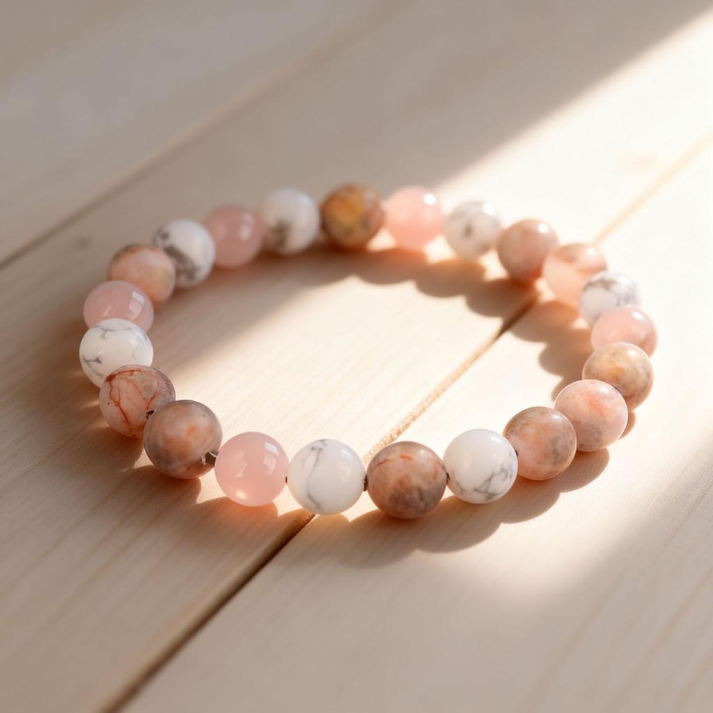 Festive Gifts Pink Zebra Jasper Rose Quartz White Howlite Beaded Bracelet Soft Natural Fashion Jewelry For Women Daily Wear Gift