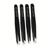 Tweezers Set 4pcs Premium Stainless Steel Eyebrow Precision Sharp Tip Tweezers for Body Ingrown and Facial Hair Removal