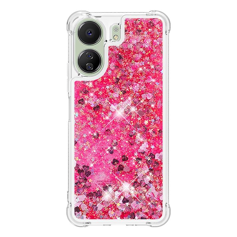 13C Pouzdro Pro Xiaomi Redmi 13C Kryt Malovaný Vzor Třpytivý Tekutý Kryt s Pískem pro Xiomi Redmi 13C 12C Pouzdro na Telefon Fundas