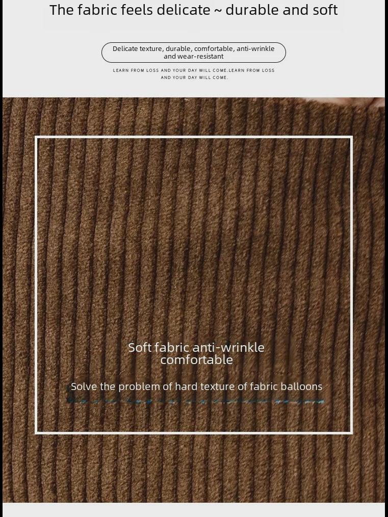 High Waist A-Line Corduroy Skirt - Women's 2023 Autumn/Winter Collection (Korean Style, Coffee Color)