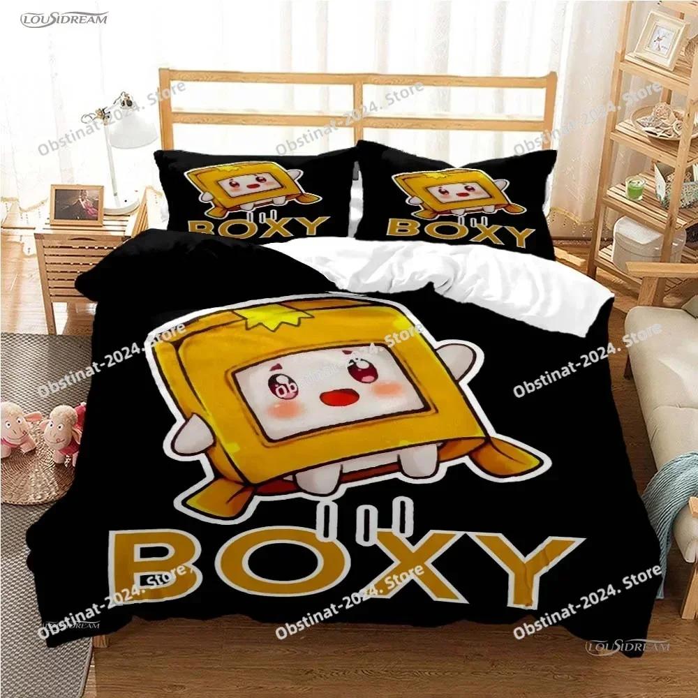 L-Lankybox Animated Movie All Season Bedding Set Printed single Comforter Duvet Cover Pillow Case 3 Pieces Sets Kids Adult Size