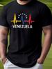 Men's & 's Venezuelan Heartbeat Graphic T-Shirt - Venezuela Flag Colors & Spanish Lettering, Soft Br