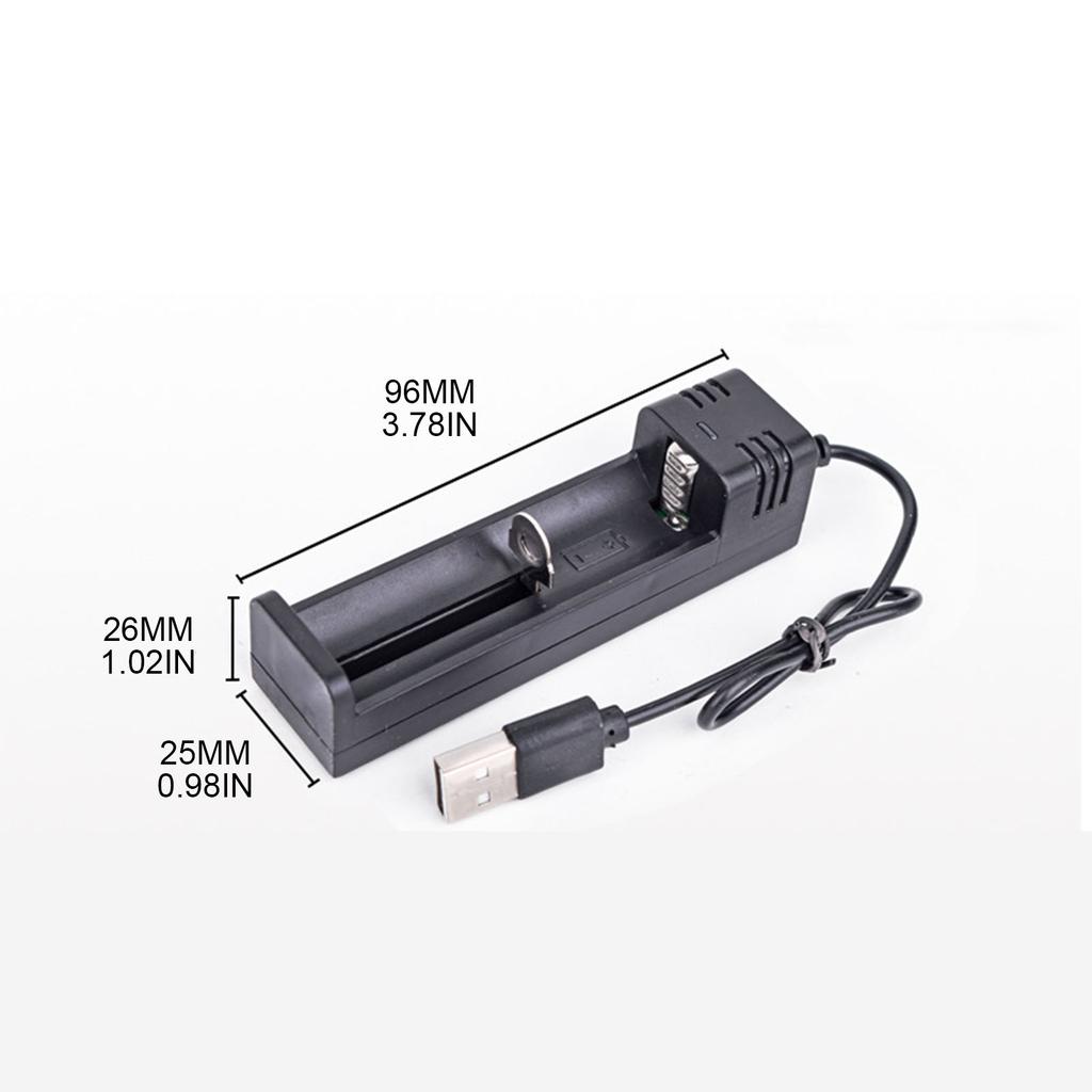 1 Slot for 18650 Battery Charger Support Short Circuit Protection LED Indicator Battery Charging Holder Rechargeable