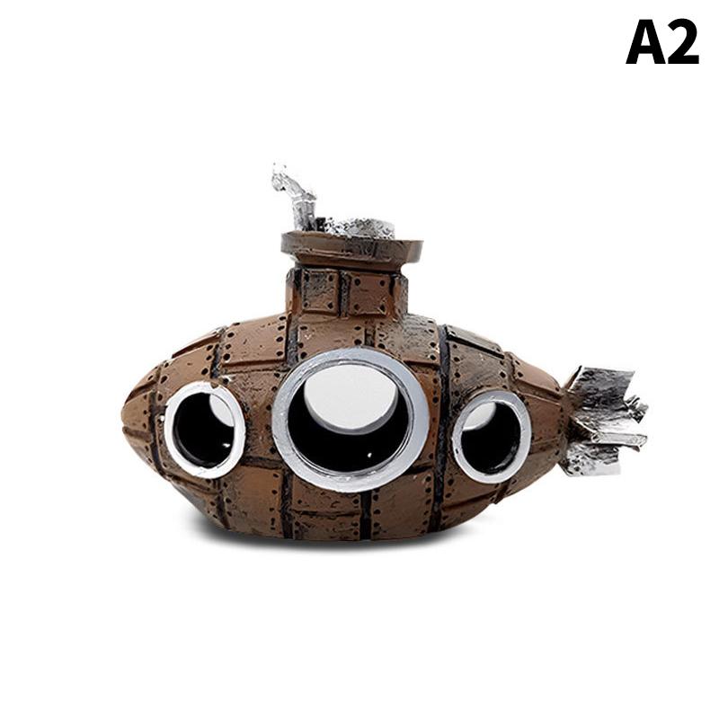 Submarine Sculpture Submarine Ornaments Fish Shelter Cave Landscaping Accessories For Aquarium Fish Tank Decor Home Decor