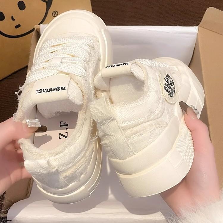 Little White Shoes Original Niche Shoes Women's 2025 Spring and Autumn New Thick-soled Versatile Student Canvas Shoes Casual Board Shoes