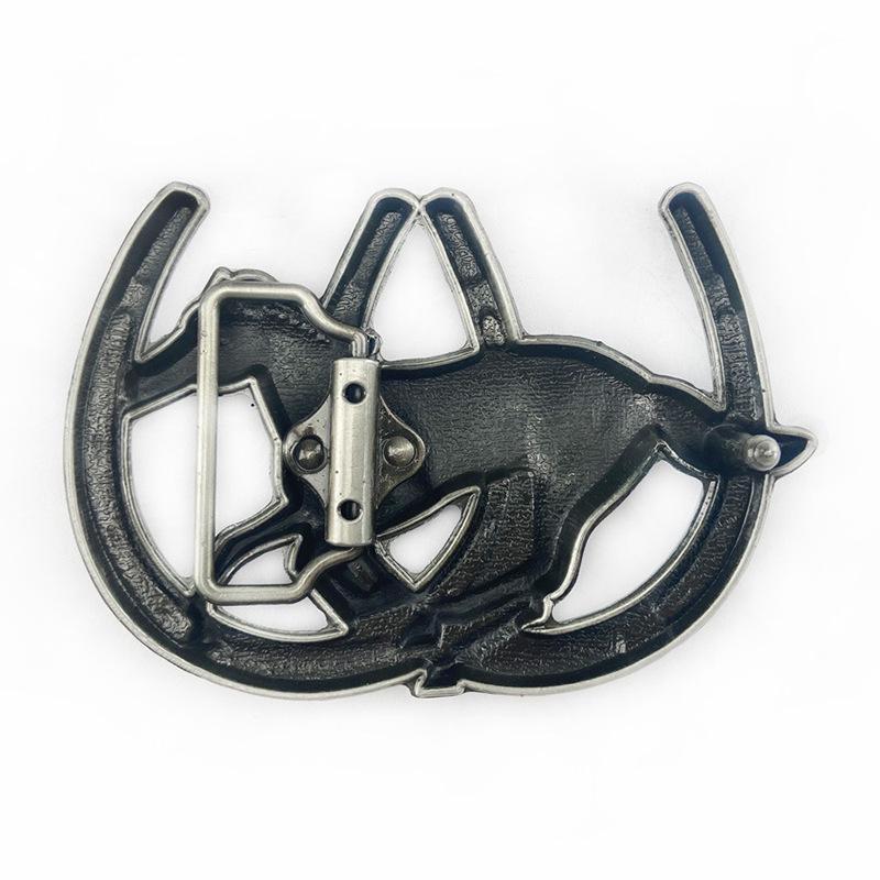 Fine Horse Smooth Zinc Alloy Men's Casual Saddle Equestrian Belt Buckle