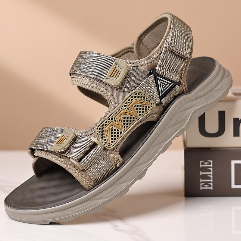 Fashion Mesh Cloth Mens Casual Shoes Outdoor Men Leather Sandals for Men Beach Flats All-match Roman Shoes Summer Men Luxury Sandals