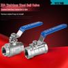 304 Stainless Steel Ball Valve - One/Two-Piece Switch, Sizes: 1/2", 3/4", 1