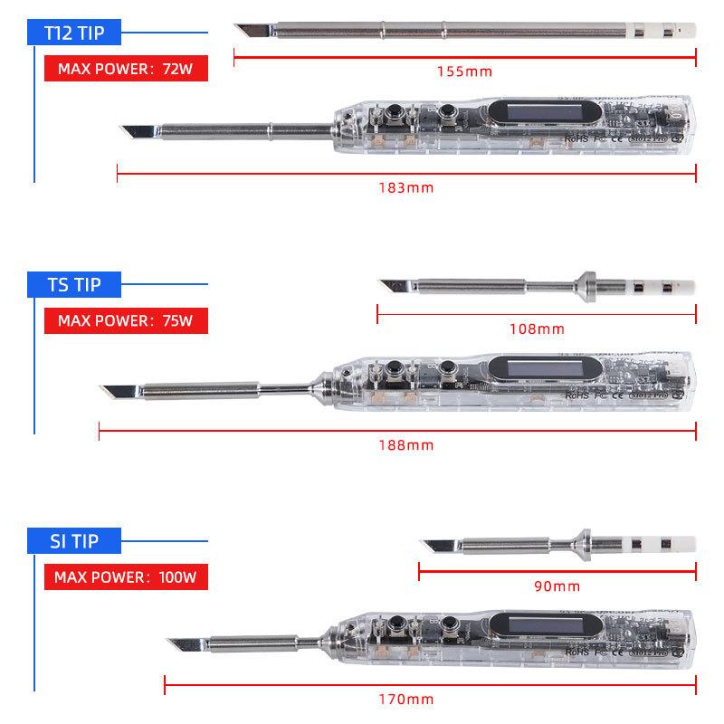 SI Series Soldering Solder Iron Tips Antioxidant Iron Tip For SI012|SI012 Pro|D60 Pro Electric Soldering Iron Maximum Power 100W