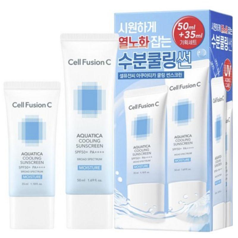 Cell Fusion C Aquatica Cooling Sunscreen Set 50ml + 35ml SPF50+ PA++++