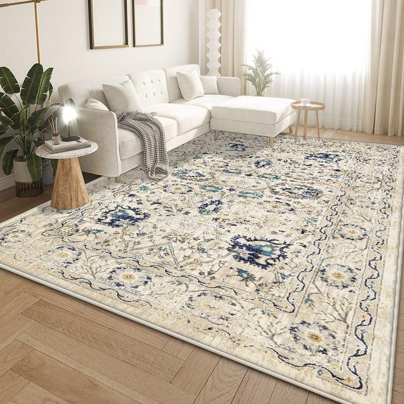 Retro Carpets for Living Room Decoration Light Colour Home Decor Persian Design Bedroom Rugs Large Size Non-slip Lounge Rug Ma
