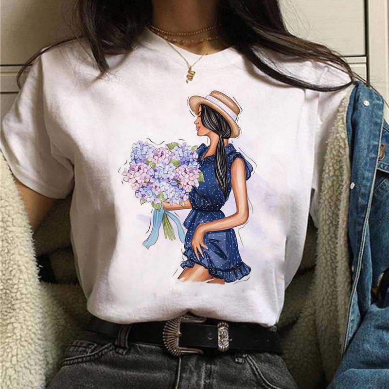 Maycaur camiseta feminina casual nova engraçada mulher negra topo t harajuku 90s moda em torno do pescoço manga curta senhora t camisa roupas