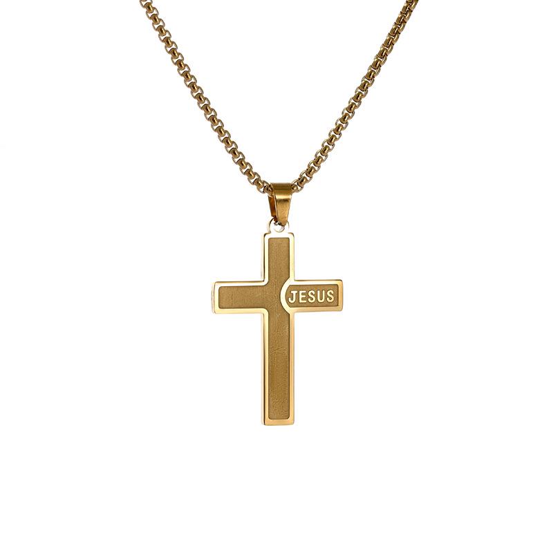 Hot-Selling Women's Titanium Steel Cross Pendant Snake Chain Necklace - Non-Fading Stainless Steel Jewelry