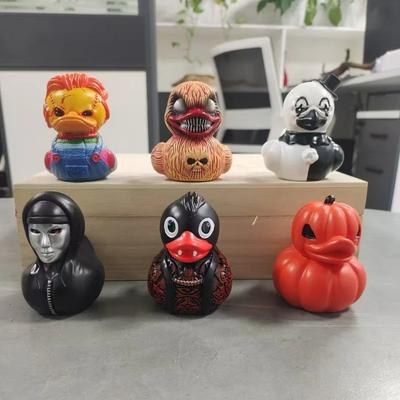 Classic Horror Movie Character Duck, Halloween Collectible Duck Figure, Latex Enigma Duck,Spooky Halloween Decoration, Unique Dark Rubber Duck,