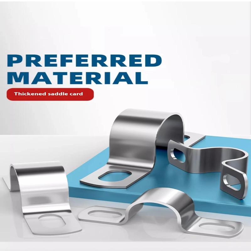 Thickened U-Tube Strap Saddle Clamp Stainless Steel Horseback Wire Throat Hoopcable Fastener Clips Applicable To Pipe Od 8-200Mm