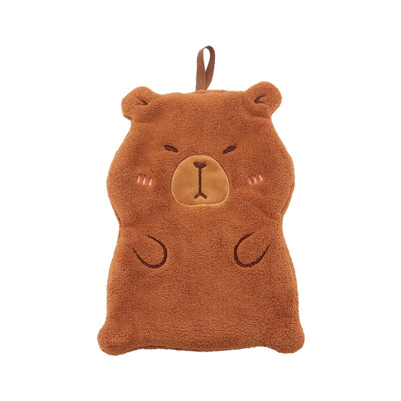 Capybara Cartoon Quick-Dry, Absorbent Hanging Hand Towel - Lint-Free, Thickened for Kitchen & Kids