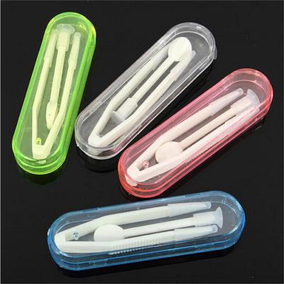 Contact Lens Inserter Remover Soft Tip Tweezer Stick Tool Case Set