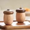 Wooden Acorn Toothpick Barrel Creative Walnut Nordic Cotton Swab Barrel Japanese Nut Toothpick Box Hazelnut Toothpick Barrel