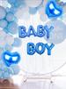 4pcs Blue Baby Boy Love Heart Foil Balloons, Boy Birthday Party Baby Shower Gender Reveal Houseware Decoration