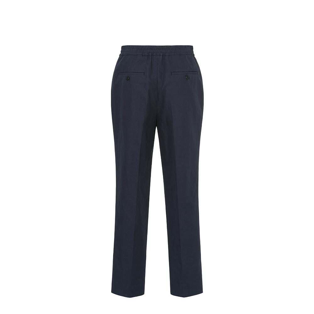 EDWARDMAX Linen & Cotton Elastic Waist Pants (Nv)