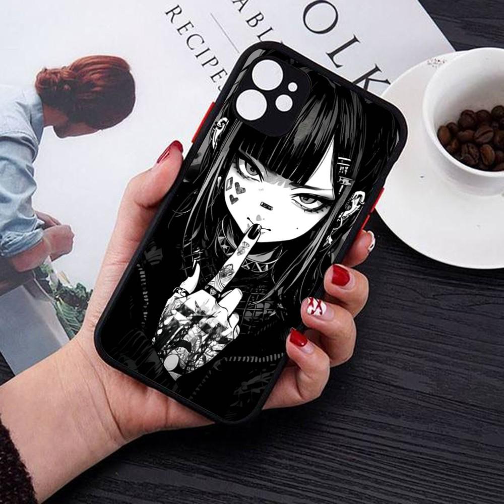 Cute Girl Trend Anime Phone Case For IPhone 14 11 12 13 Mini Pro Max 8 7 Plus X XR XS MAX Translucent Matte Cover
