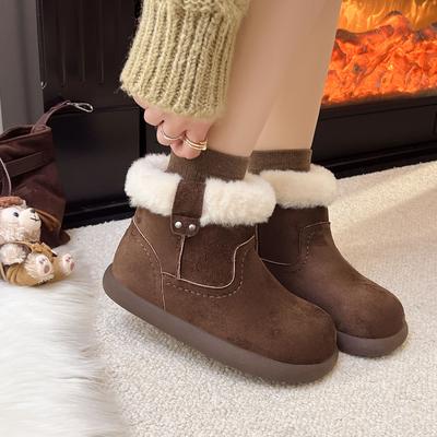Thick-soled Snow Boots Women's 2025 Winter New Velvet Thickened Warm Northeast Cotton Shoes Retro Versatile Short Women's Boots