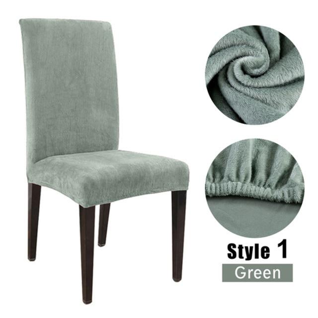 1/4/6pc Chair Cover Velvet Fabric Stretch Spandex Elastic Chair Slipcover Seat Case for Dining Room Wedding Hotel Banquet