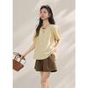 MISHOW V-neck Puff Sleeve Short Shirt