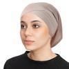 Hijab Caps Headdress Solid Color Muslim Underscarf Cap Soft Elastic Crossed Forehead Female Headscarf Turban Bonnet