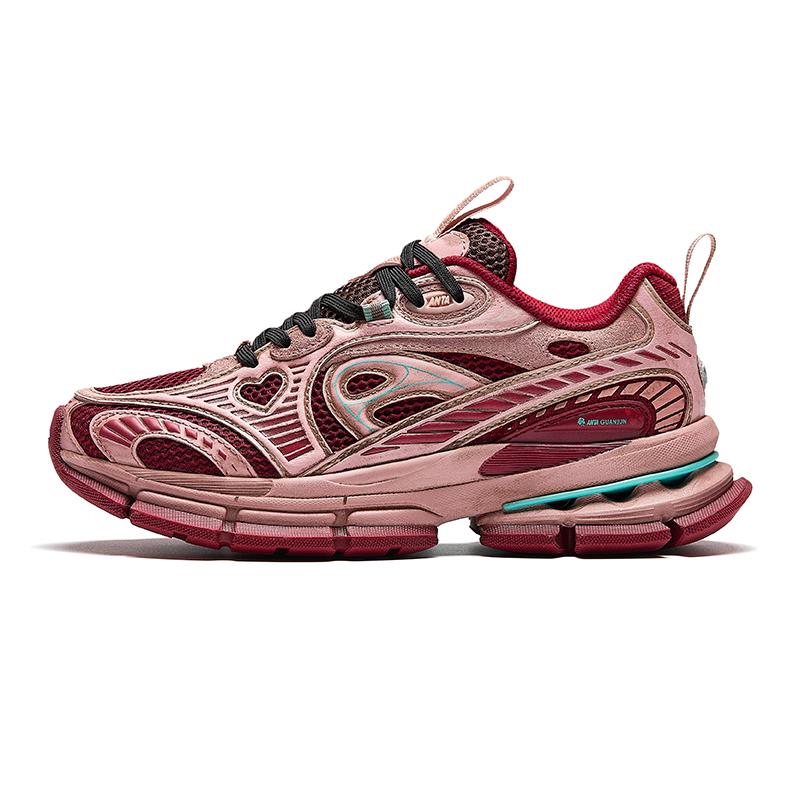 ANTA Retro Dad Shoes Pink Red Teal Women 122518807A-2 36.5