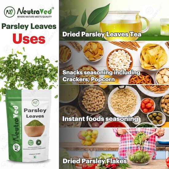 NeutraVed Parsley Dried Leaves/Herb/Tea/Leaves for Seasoning Stuffing and Cooking with No Preservatives and Additives - 30Gm