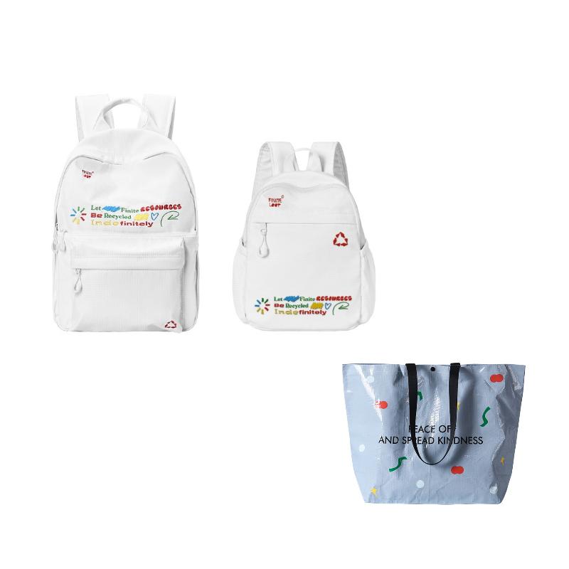 FINITE LOOP Recycled Polyester Backpack Unisex White K1021-X